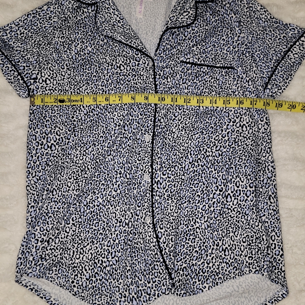 Joyspun Blue Leopard Cropped Pajama Set - Picture 5 of 9